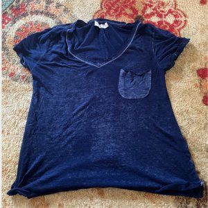 Any 6 for $43 | V Neck Pocket Sea Blue Tie Dye Tee